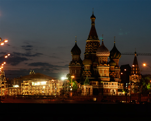 Moscow at night st basils